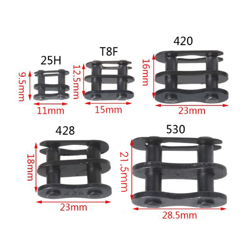 25h t8f 420 428 530 chain link master pocket dirt pit atv quad go kart and motorcycle gas scooter