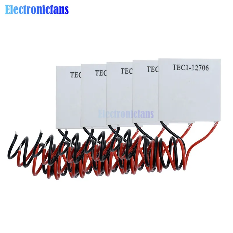 10pcs TEC1-12706 12V 60W Heatsink Thermoelectric Cooler Cooling Peltier Plate Module With Insulation Cotton Washer