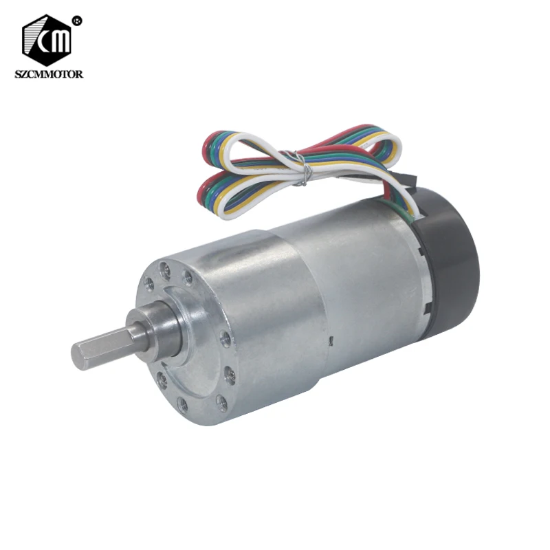 

12V 24VDC 7-1600RPM 37mm Gearbox High Torque Eccentric Shaft Gear Motor With Hall Encoder Geared Motors with protective cap