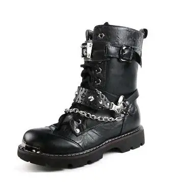 Rock punk bar stage show rivet boots chain shoes accessories men and women cool winter shoes jewelry