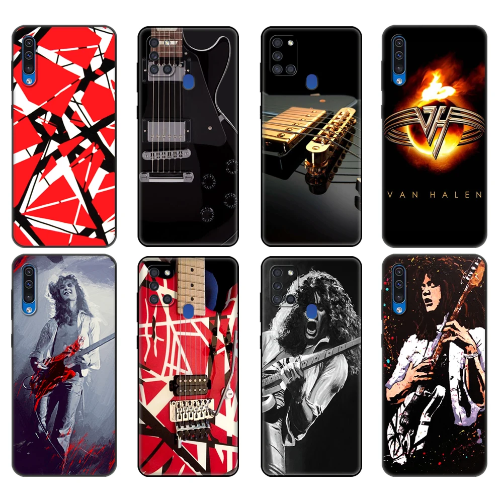 Black tpu Case For Samsung Galaxy A50 50S A30S A10  A11 A21S A31 A41 A51 A71 M21 M30S S10 LITE Eddie Van Halen Graphic Guitar