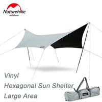 Naturehike Hexagon Canopy 8-10 Person Sunscreen UPF 50+ Vinyl Outdoor Large Camping Awning Waterproof Ultralight Travel Use