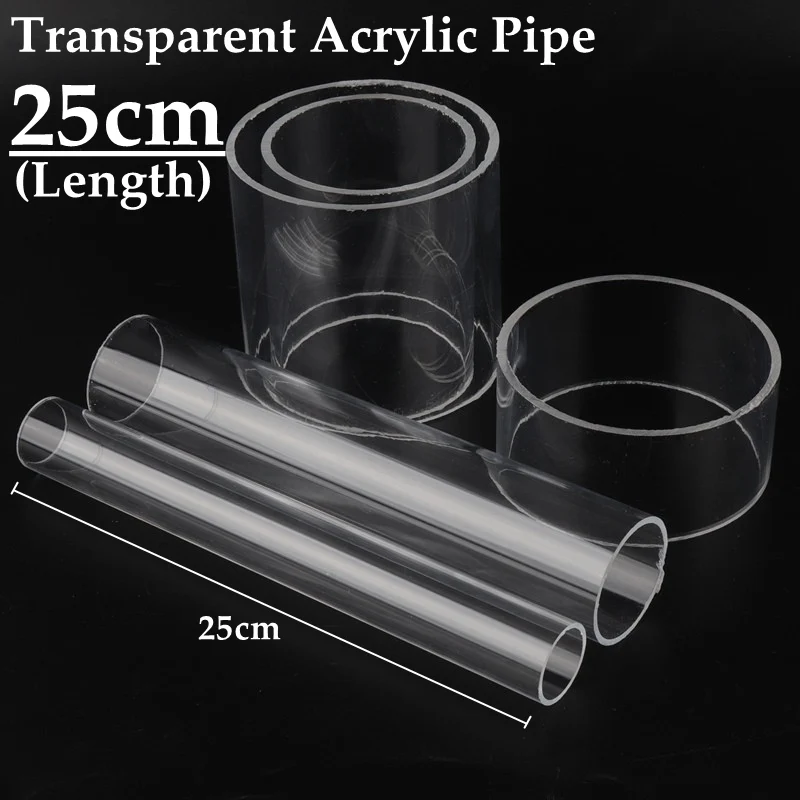 2pcs 25cm O.D16-110mm High Transparent Acrylic Tube DIY Aquarium Fish Tank Clear Glass Pipe Industry Clear Acrylic Pipe