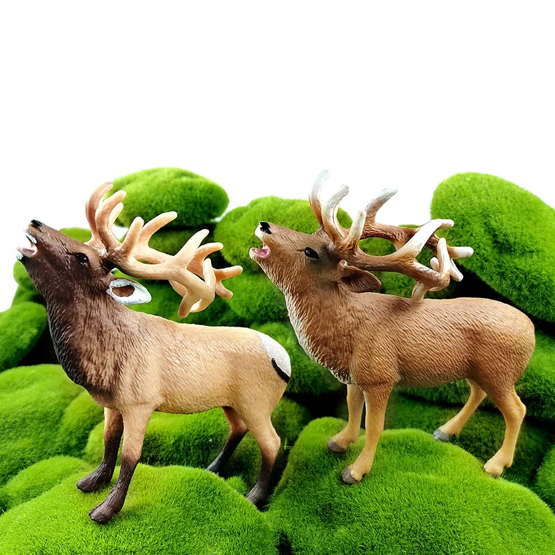 New Sika Deer Simulation Reindeer Elk animal model action figure home decor boy girl Gift For Kids Educational toys for children