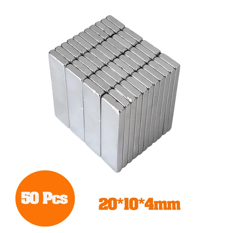 50 Pcs 20x10x4 Magnet N35 NdFeB MAGNET 20*10*4 Neodymium Magnets 20 x 10 x 4 for motor  Powerful Magnets Sheet 20*10*4 mm Magnet