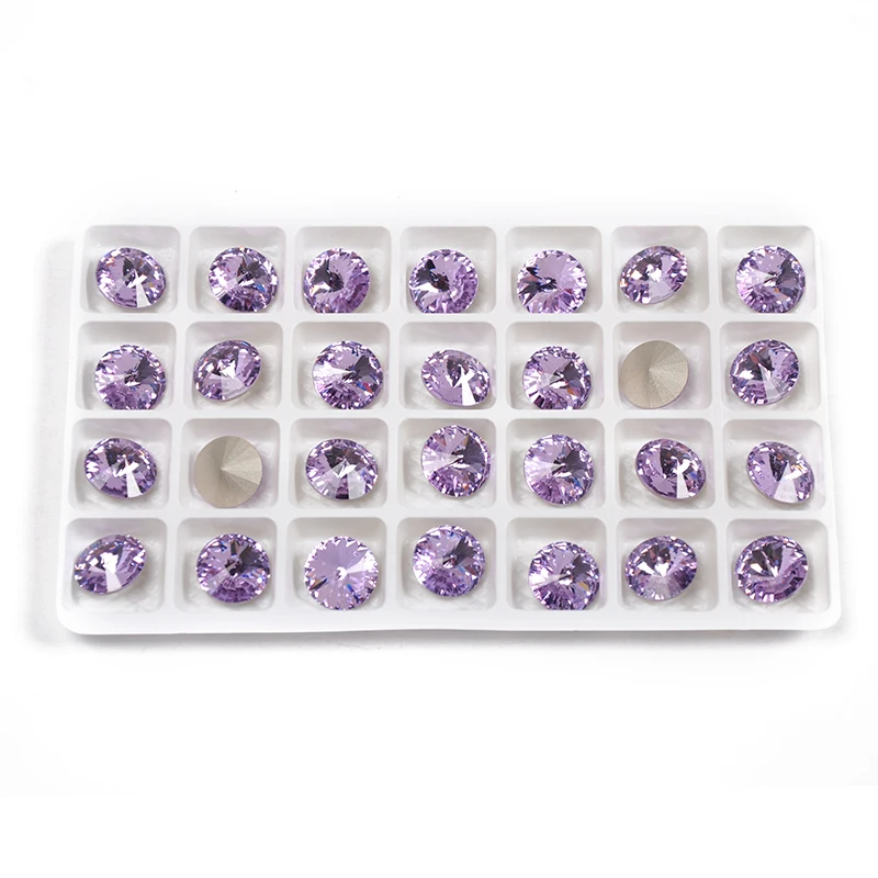 YANRUO 1122 All Sizes Violet Rivoli Sewing Crystals DIY Glitter Gems Craft Point Back Strass Glass Rhinestones On Clothes