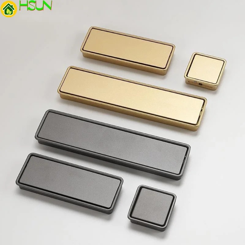 

Gold hidden drawer hardware handle cabinet dark handle modern simple hidden wardrobe door handle