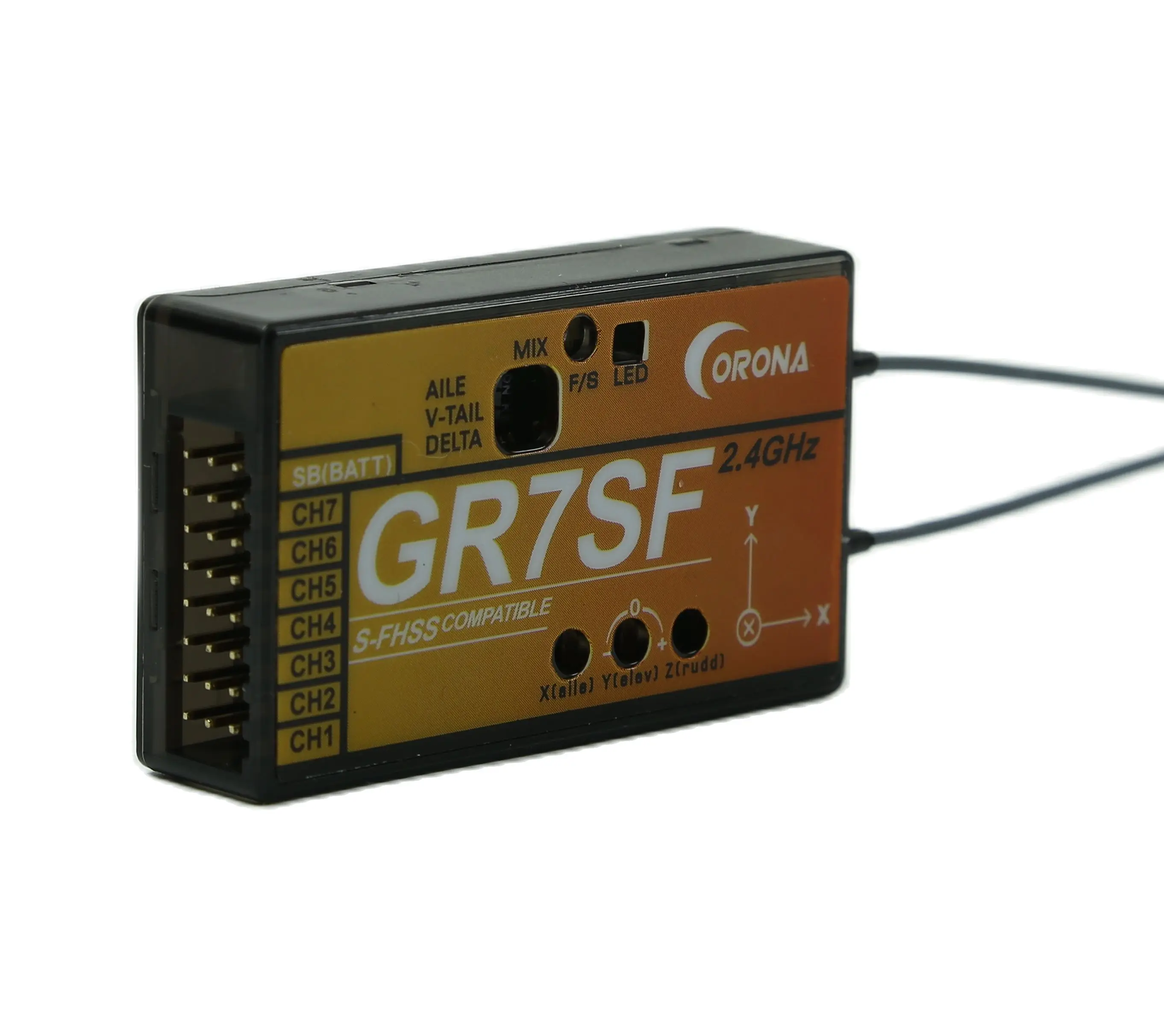 

CORONA GR7SF 2.4GHz S-FHSS receiver Compatible with FUTABA S-FHSS such as T6J T8J T10T T14SG