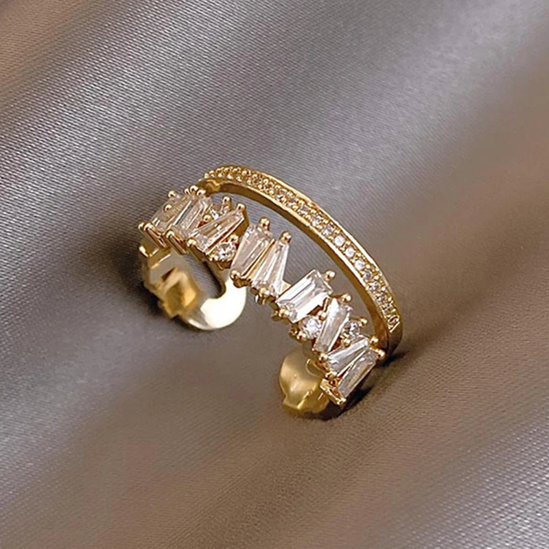 Zircon Double Layer Open Ring 1