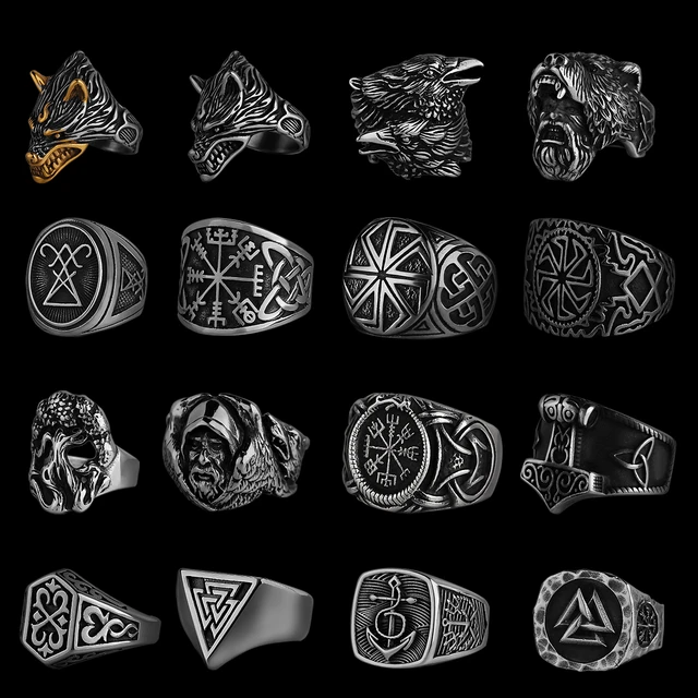 Viking Ring Nordic Rune Rings Stainless Steel Ring Vikings Stainless Steel Ring Aliexpress