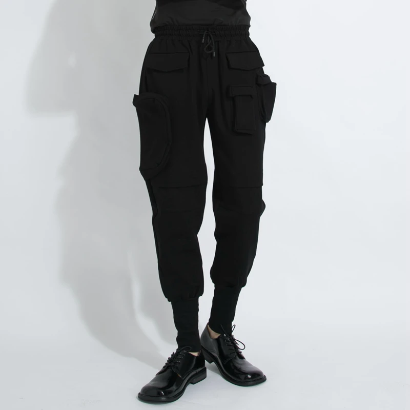 Men's New Dark Personality Multi-Pocket Asymmetrical Design Loose Casual Plus Small Foot Harlan Pants
