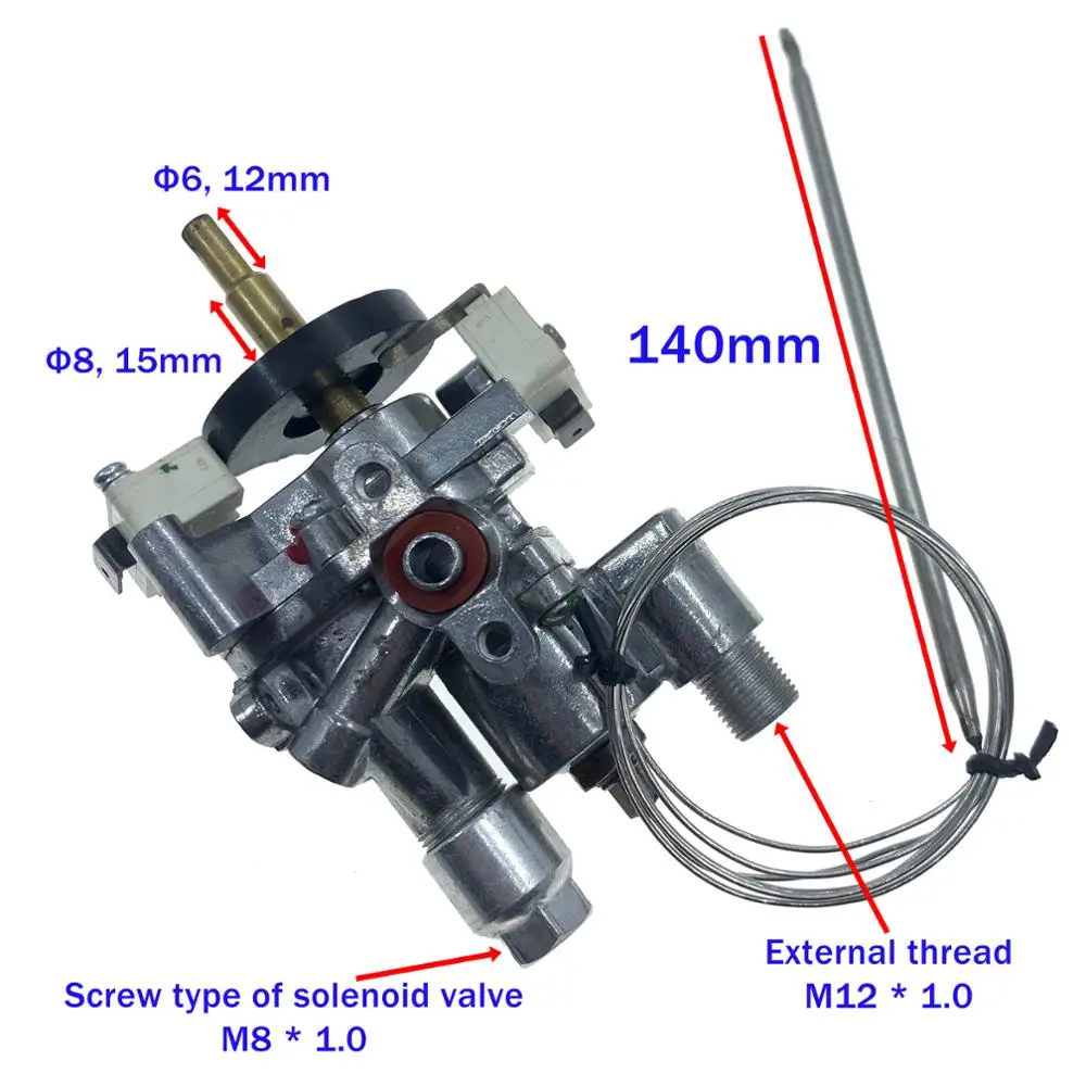 KDWXA-C25001 1/2PSI Gas Oven Parts Thermostat Control Gas Valve Regulator With Switch