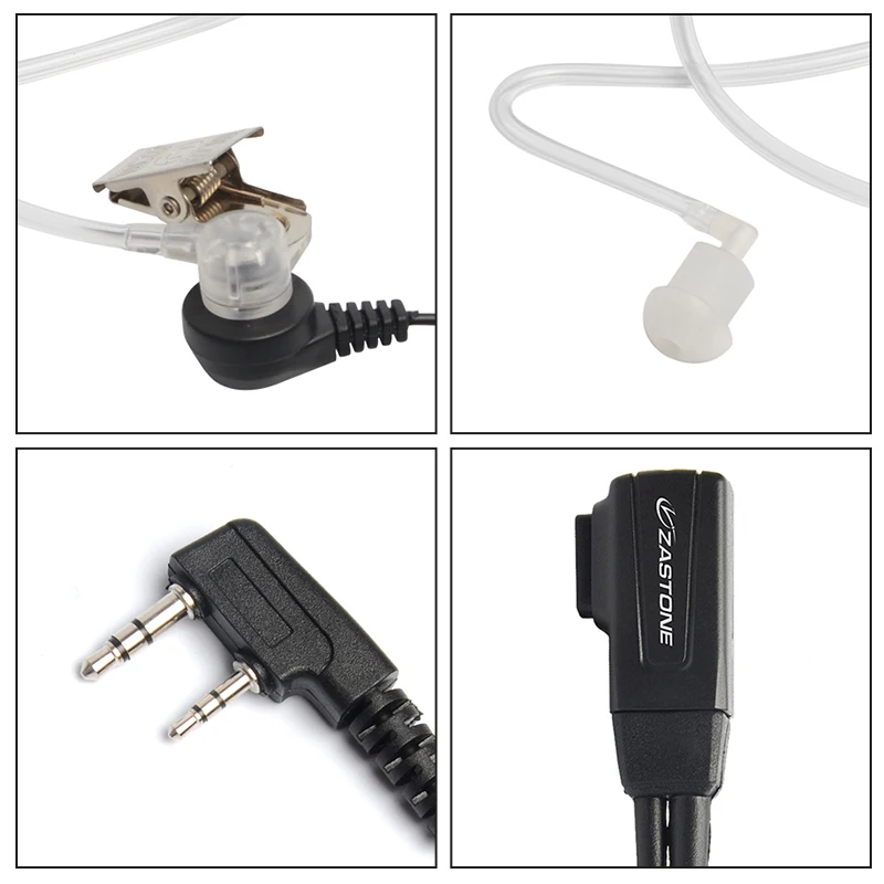 Zastone Walkie Talkie Oortelefoon 2 Pin K Plug PTT Air Akoestische Buis Oortelefoon Draagbare Radio Headset Hoofdtelefoon voor Baofeng