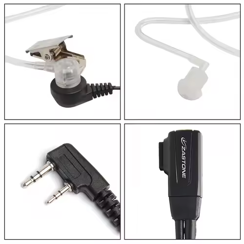 Zastone Walkie Talkie Earpiece 2 Pin K Plug PTT Air Acoustic Tube Earphone Portable Radio Headset Headphone for Baofeng - Image 4