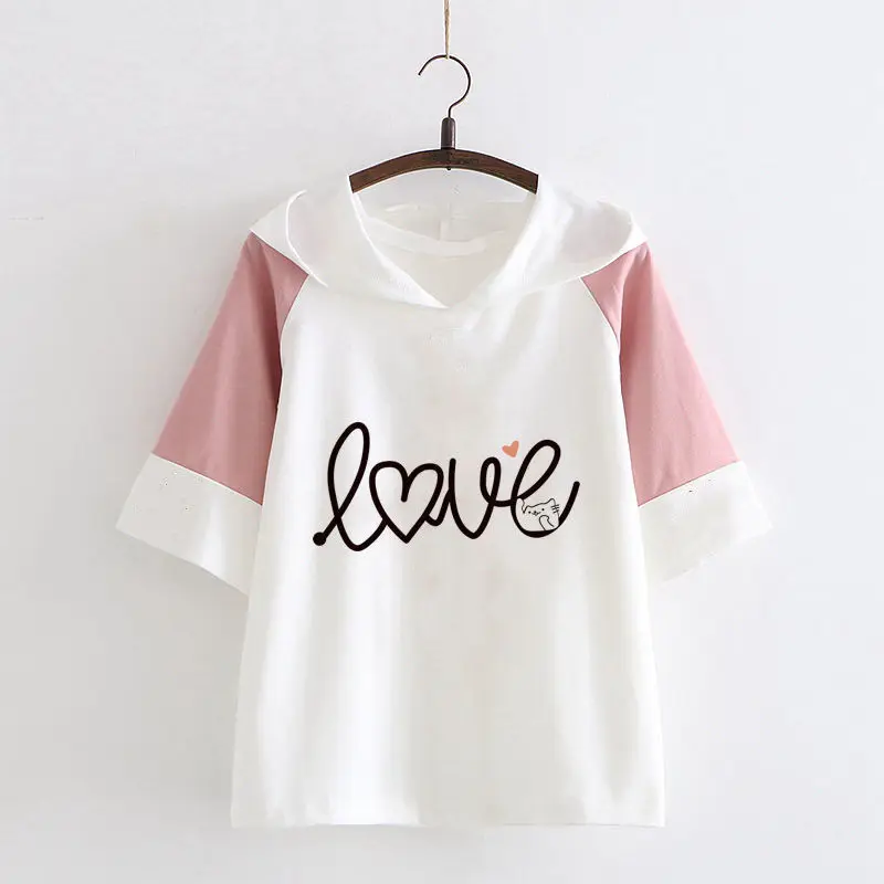 Short Sleeve T-shirts Women Cotton Junior High Girls Summer High School Birthday Department Mori Girl Korean Style Cute Top