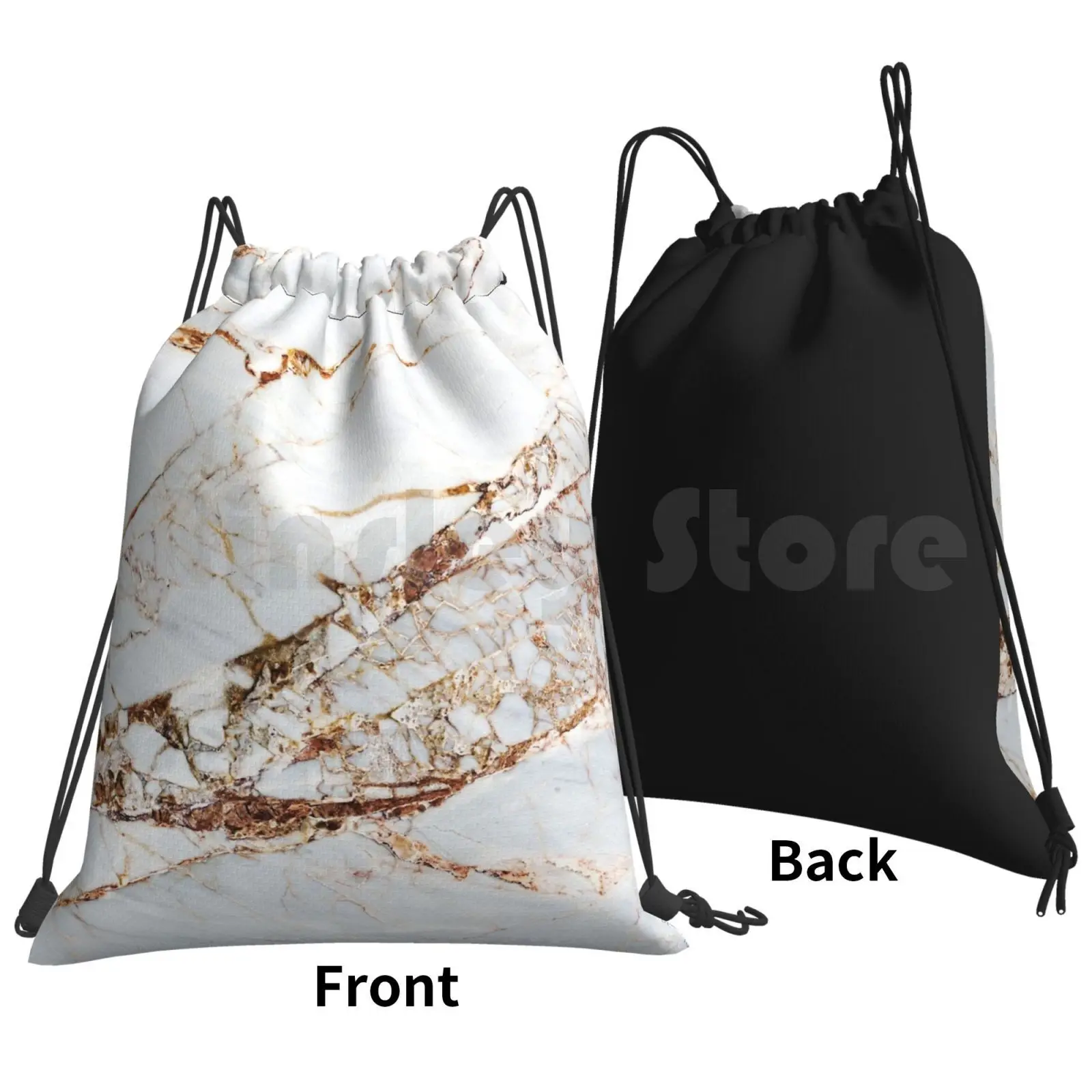 Beautiful Marble And Gold Backpack Drawstring Bags Gym Bag Waterproof Marble And Gold Marble And Gold Marble And Gold