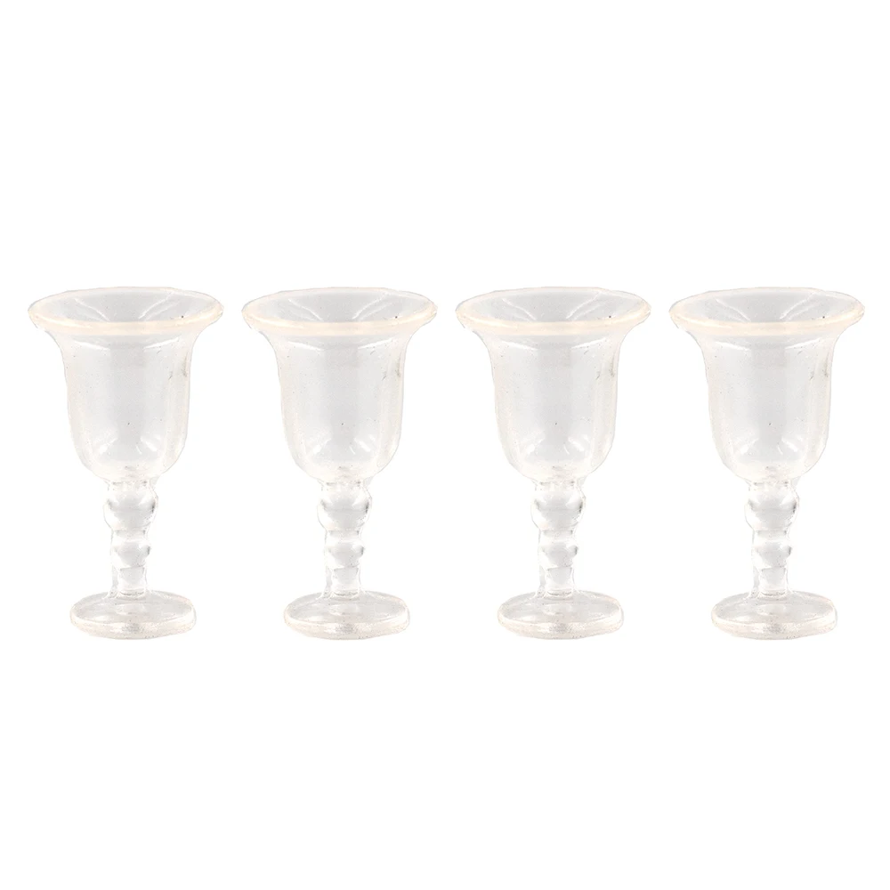 4Pcs 1/12 Dollhouse Miniature Wine Glass Mini Goblet Cup Toy for ob11 bjd Blythe Decoration Doll House Accessories