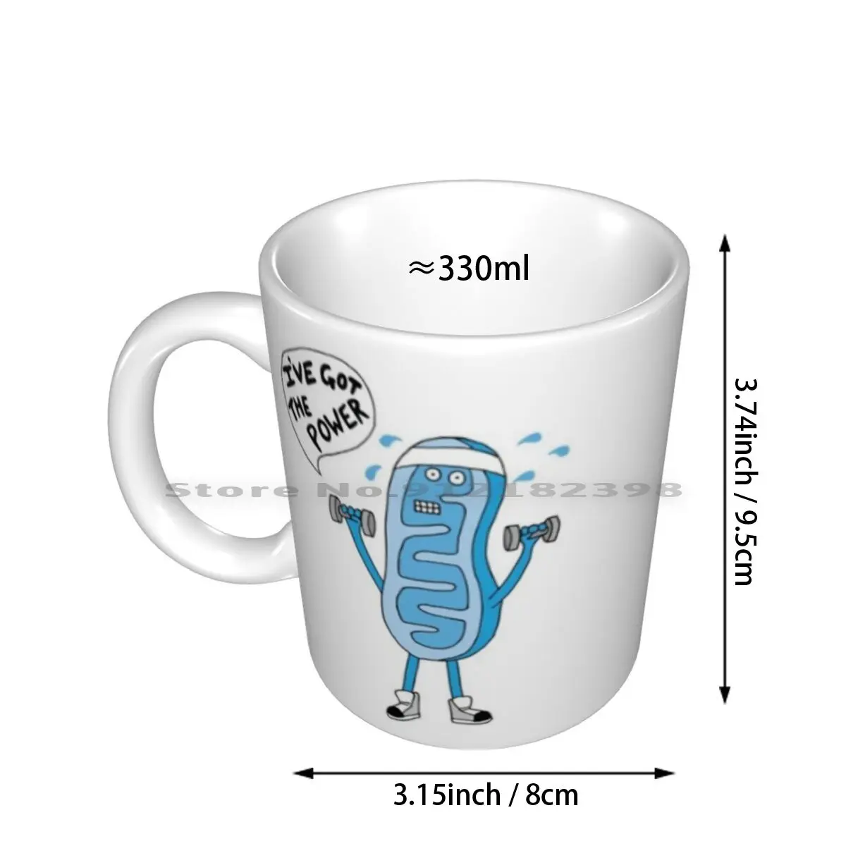 Funny Mitochondria-I've Got The Power Of Biology Ceramic Mugs Coffee Cups Milk Tea Mug Mitochondria Funny Work Out Working Out