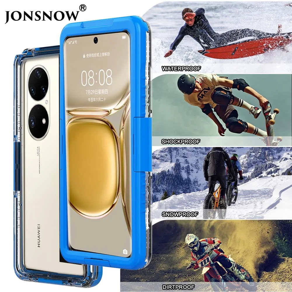 Waterproof Case for Huawei P60 Pro Plus P40 Lite Shell Swimming Shockproof Cover Full Protecion Pouch Anti Drop Bumper