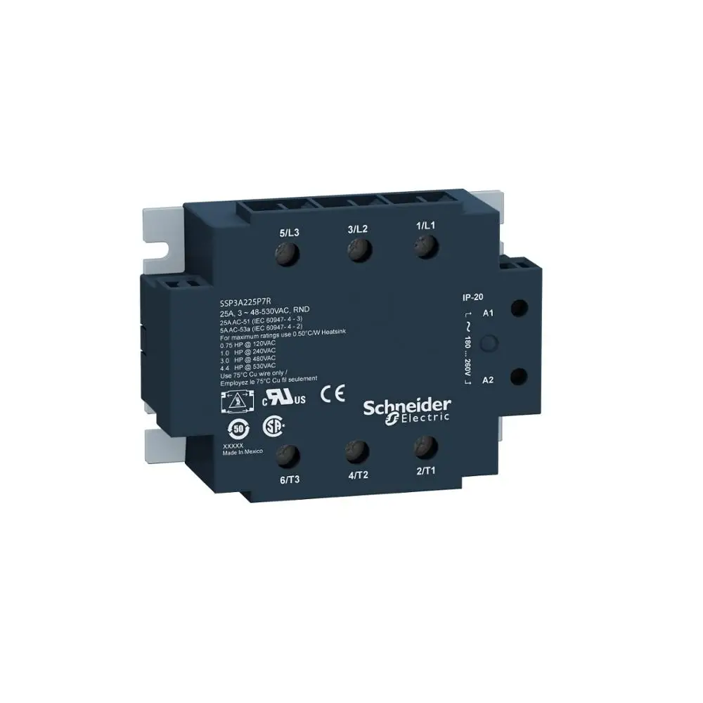 Three-phase Solid-state Relay-panel Input 4-32VDC, Output 48-530VAC, 50A-thermal Interface, with Heat Sink