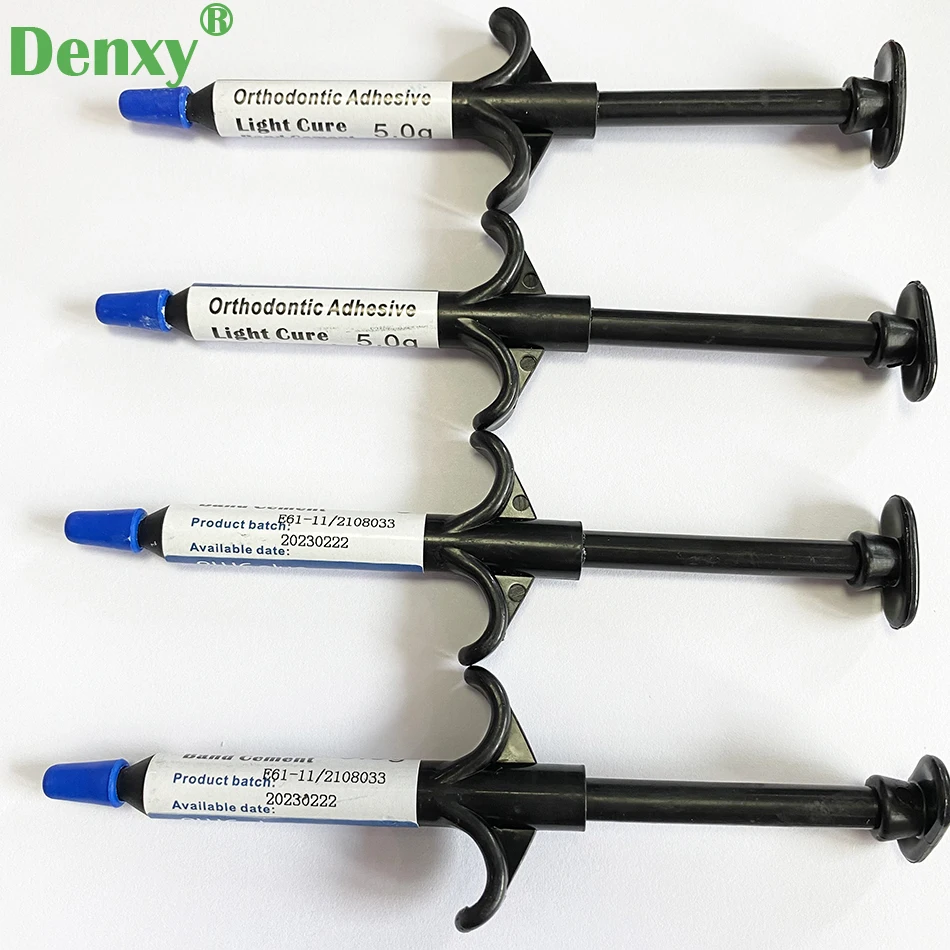 Denxy 2/4pcs Dental Orthodontic Adhesive Light Cure Blue Glue Bonding System Orthodontic bonding ortho bond paste turbobite