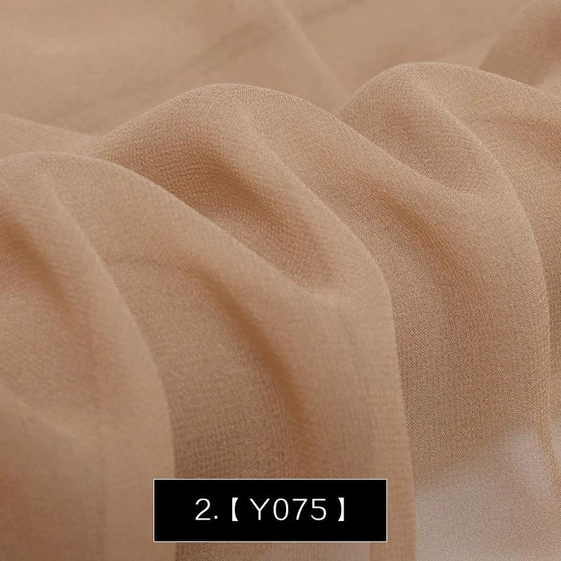 HYSK 100 pure silk chiffon fabric brown 120 multicolor DIY washable mulbery original silk georgette wedding dress silk textiles