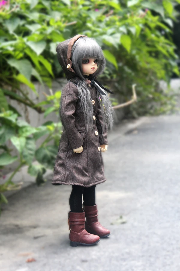 Bjd/sd/sd13用の取り外し可能な帽子付きフード付きコート、人形アクセサリー、スケール1/4、1/3、c0037