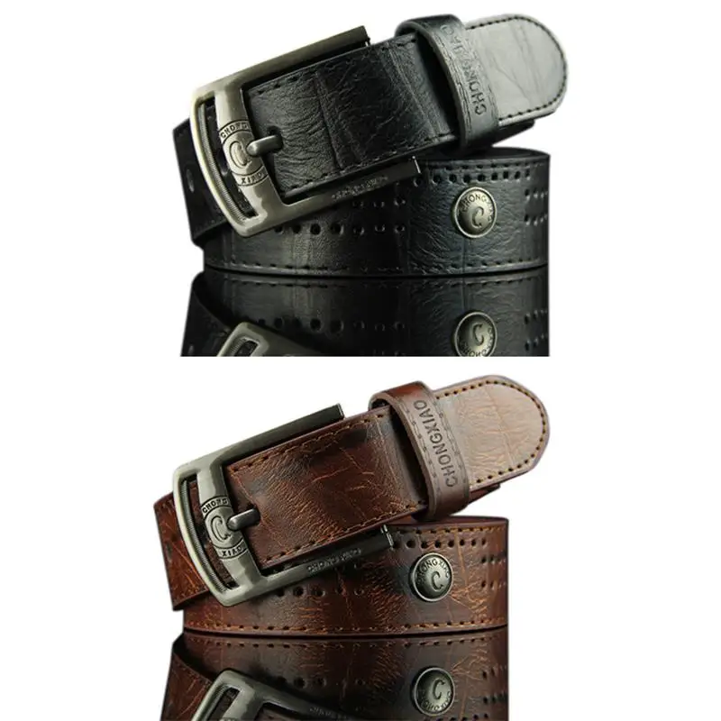 

PU Leather Belt Luxury Vintage Metal Pin Buckle Design Belts Brand Strap Male for Jeans Designer Strap Men High Quality