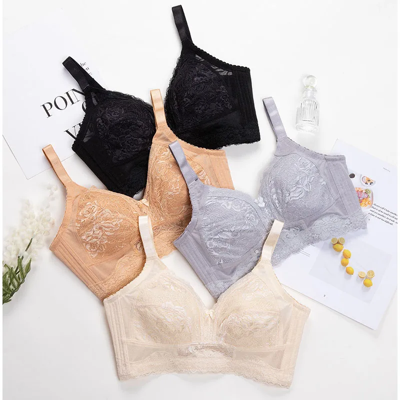 Full Cup C D DD E F G Big bust Large Women Push Up Bra Female Lingerie Underwear Cotton Wireless Breathable Soft Bralette C3402