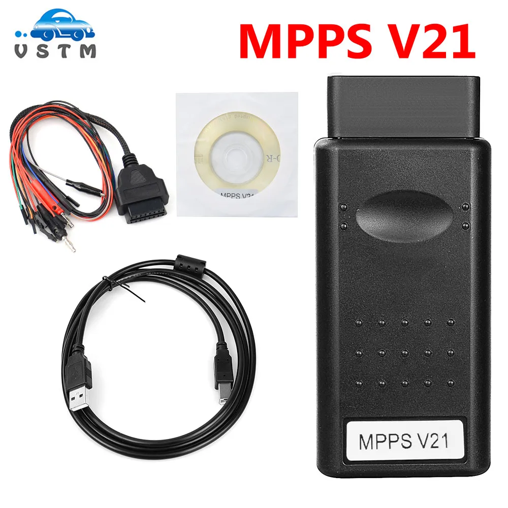 MPPS V21 Newest Version V21.0.1.3 ECU Programmmer Add more Function Than MPPS V18 V16 with Breakout Tricore Cable EEPROM