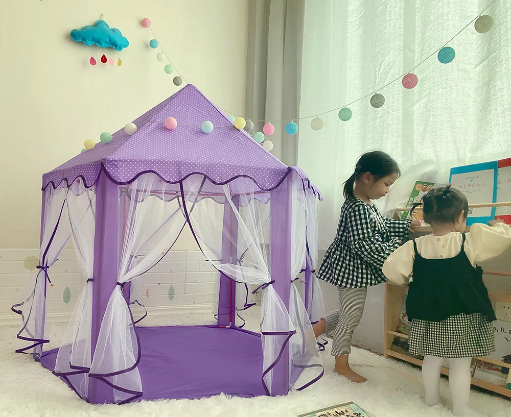 Children's Room Play Tent Hexagonal Mesh Baby Boys Girls Crawling Tents Children's Beach Tents Parent-child Communication Tool