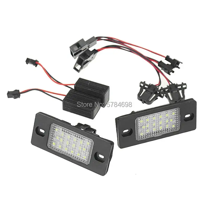 2pcs 18 LED Number License Plate LED Light Lamp For Porsche Cayenne VW GOLF 5 Touareg Triple Canbus Auto Tail Lighting Source