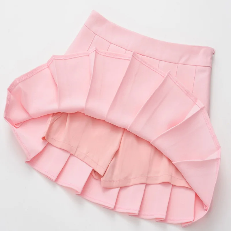 2024 New Spring high waist ball pleated skirts Harajuku Denim Skirts solid a-line sailor skirt Japanese school uniform