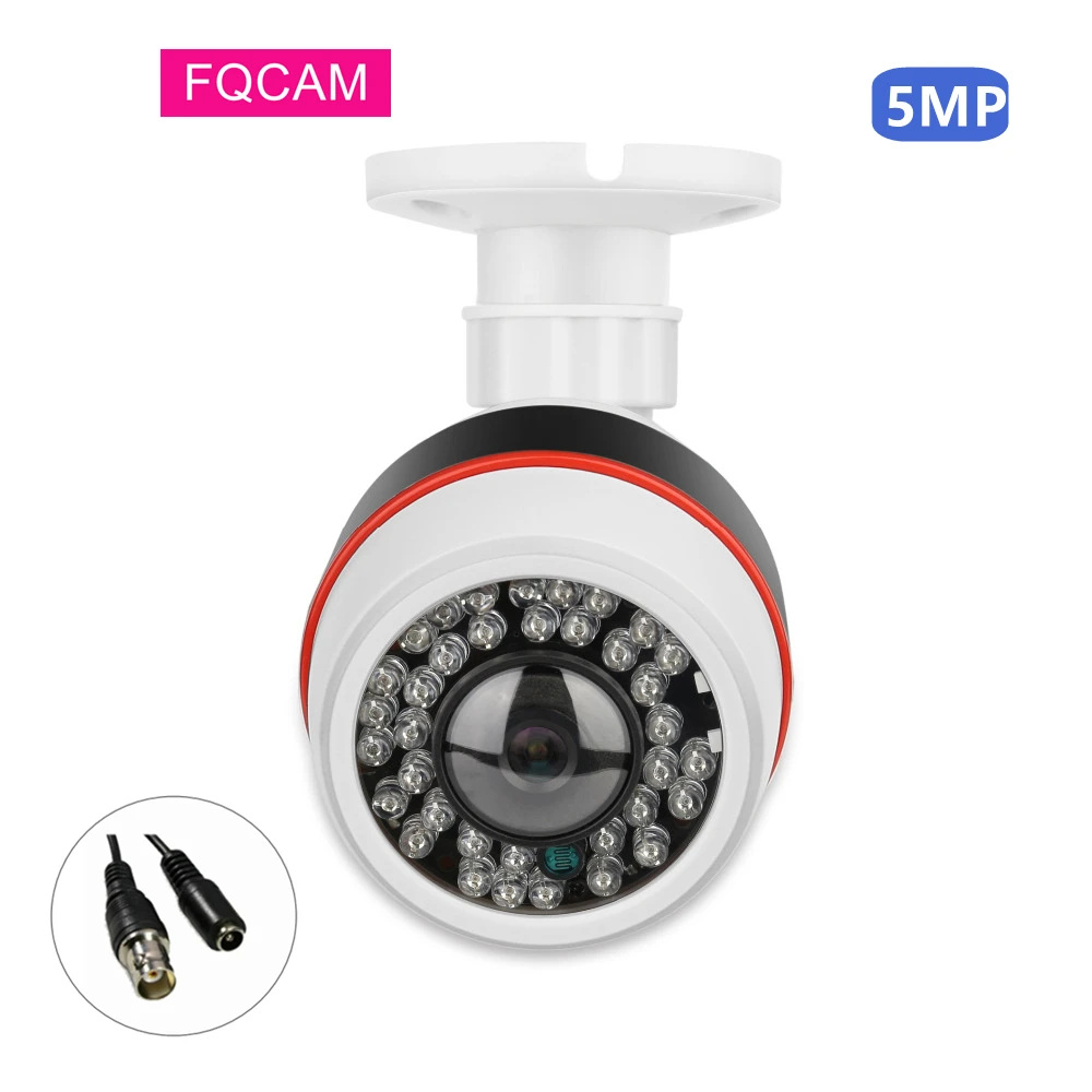 Cámaras de Vigilancia AHD de 5MP impermeables, 180 grados, ojo de pez, plástico ABS, impermeable, 5,0 megapíxeles, cámara de seguridad para exteriores IR