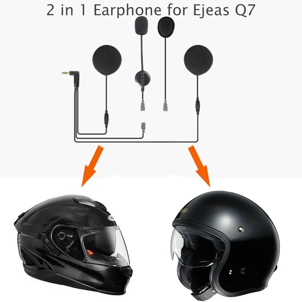 EJEAS Q7 New Style ​Mounting Clip Double-Sided Tape Base 2in1 Earphone Headset for Quick7 Motorcycle Helmet Bluetooth Intercom