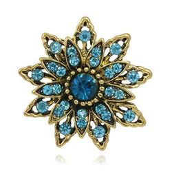 1 Piece Vintage Gold Color Plated Flower Brooches for Women Wedding Rhinestone Bouquet Pins Clothing Jewelry Accessories