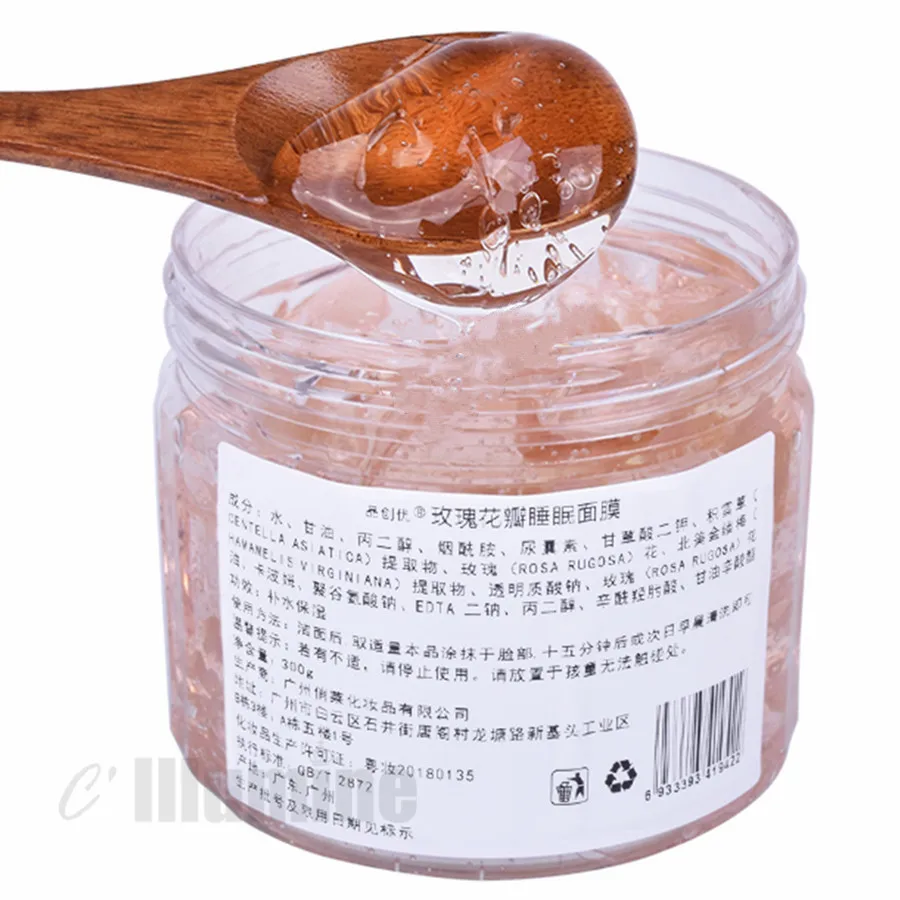 

Rose Petal Sleeping Mask 300g Water Moisturize Brighten Skin Firming Pores Skin Relax OEM Cosmetics