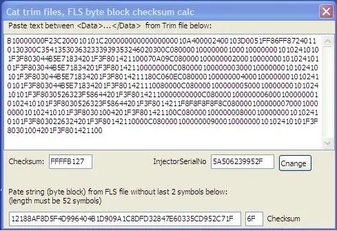 for Cat trim files, fls byte block checksum calculator