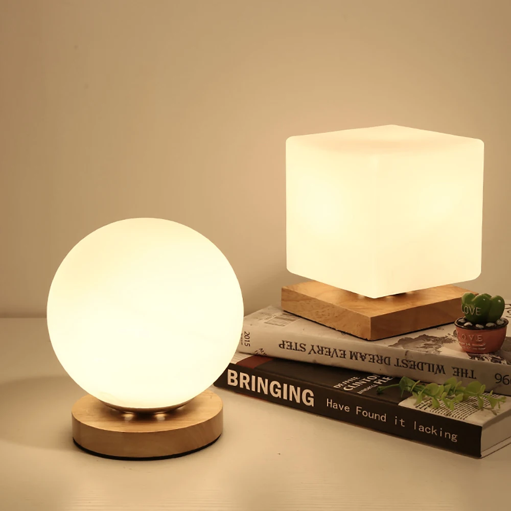 LED desk lamp to protect eyes study desk lamp Nordic solid wood desk lamp modern reading lamp bedroom bedside lamp