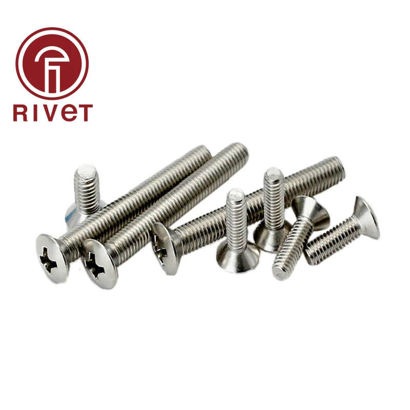 304 Stainless Steel Countersunk Raised Head Screws With Cross Recess Half-Phillip Flat Screw GB820 DIN ISO 7047 M3 M4 M5 M6