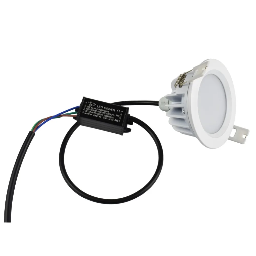 Downlight LED IP65 7w 90mm 3.5inch, rozmiar otwarty otwór 80mm 3inch AC 85-265V IP65 do zewnętrznej łazienki Sauna Sufitowe światło punktowe