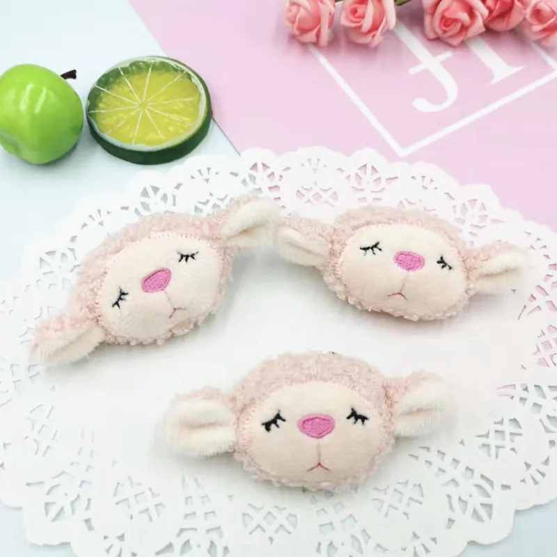 10PCS/Lot  cartoon cute sheep Padded Applique Crafts for Children Headwear Hair clip Accessorie and Garment Accessoires