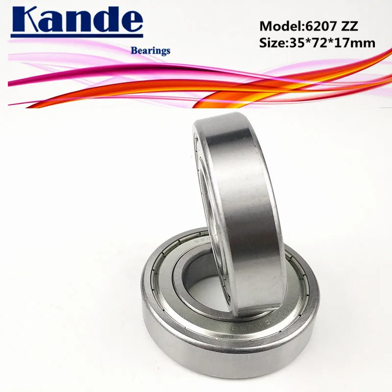 

Kande 6207ZZ 2PCS ABEC-5 6207 ZZ Single Row Deep Groove Ball Bearing 35x72x17 mm High Quality 6207-2Z