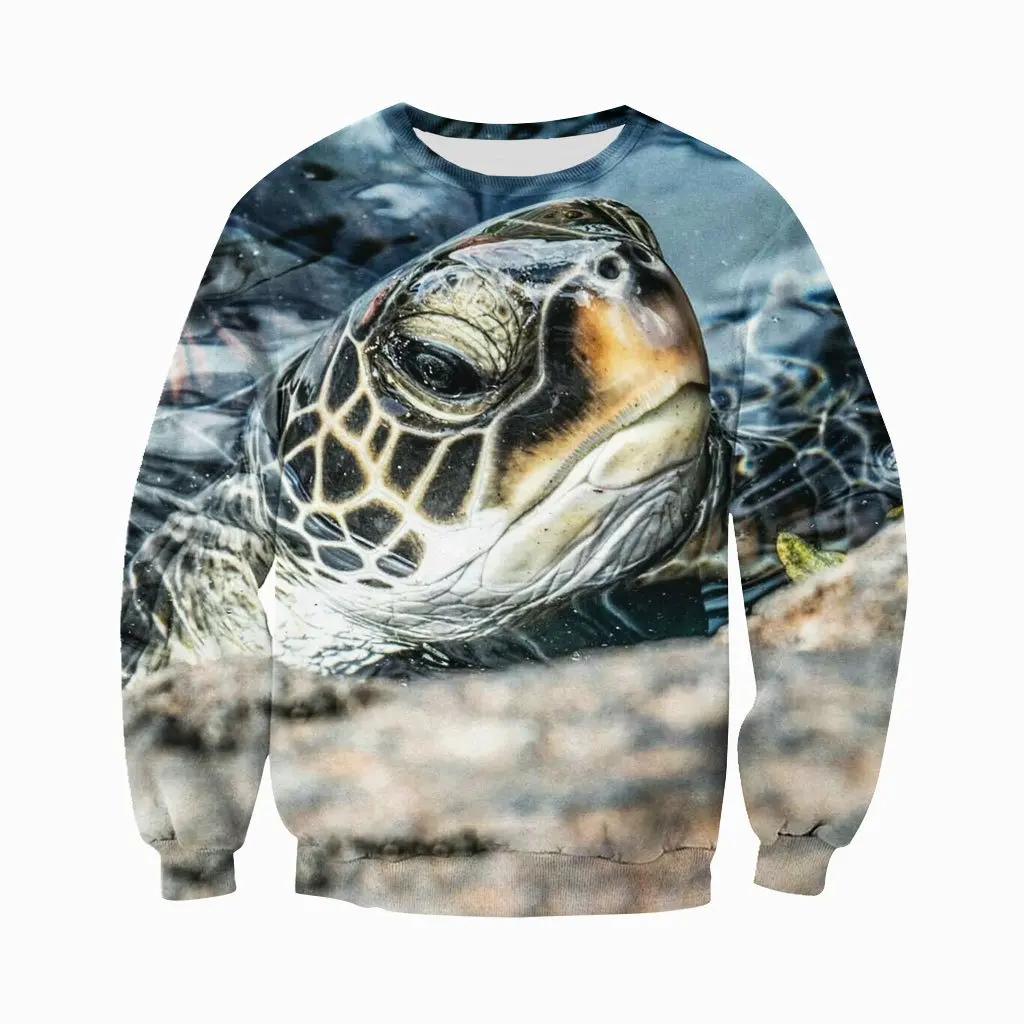 PLstar Cosmos Beautiful Animal Sweatshirt Love Sea Turtle 3D full Printing Long Sleeve Pullover Unisex Casual streetwear YW-05