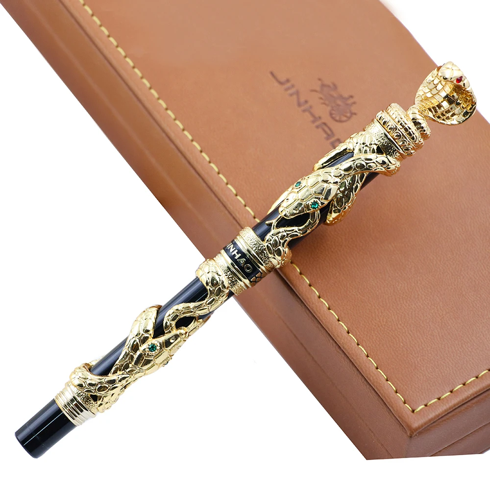 High Quality Luxury Jinhao Snake Ballpoint Pen 0.7MM Nib Novelty Cobra 3D Pattern  for Men Business Office Supplies Gift