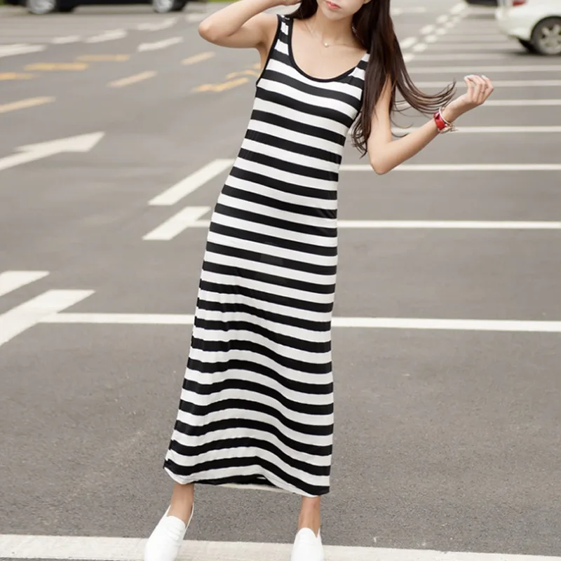 

Sexy Black Striped Women Nightie Nightgown Nightdress Female Spaghetti Strap Intimate Lingerie Sleepwear Nightwear Home Clothes