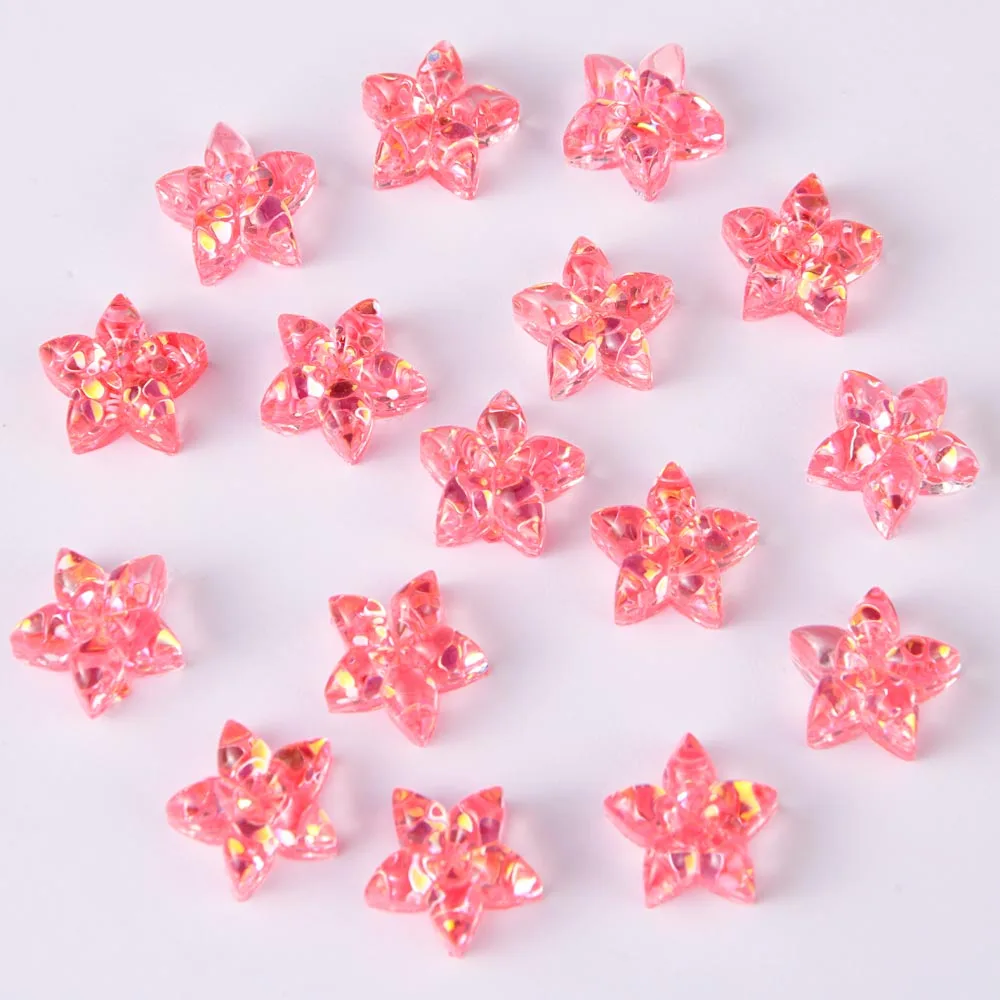 BOLIAO 20Pcs 14mm*14mm Star Shape Resin Contains Glitter Transparent Flat Back Earring Accessories Decoration R268