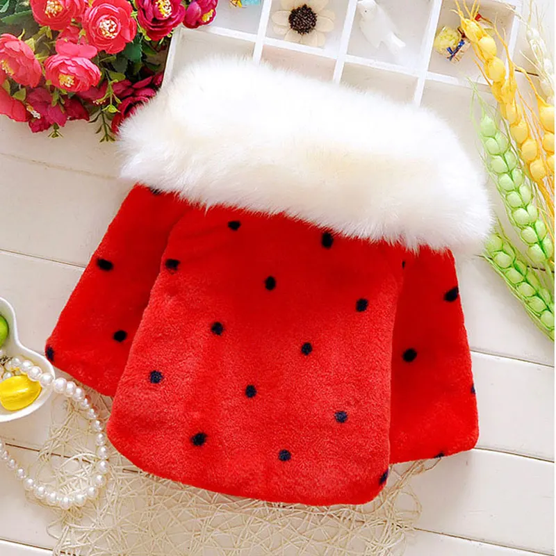 Fall winter Baby girls clothing cloak jacket outerwear for newborn baby girls clothes fur pearl Short Christmas birthday coats