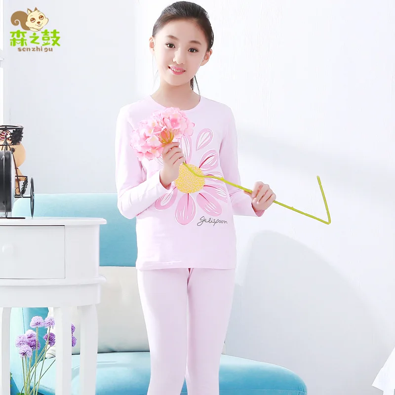 

Children's underwear set wholesale big children girls warm base autumn clothes long pants factory direct sales cute printing