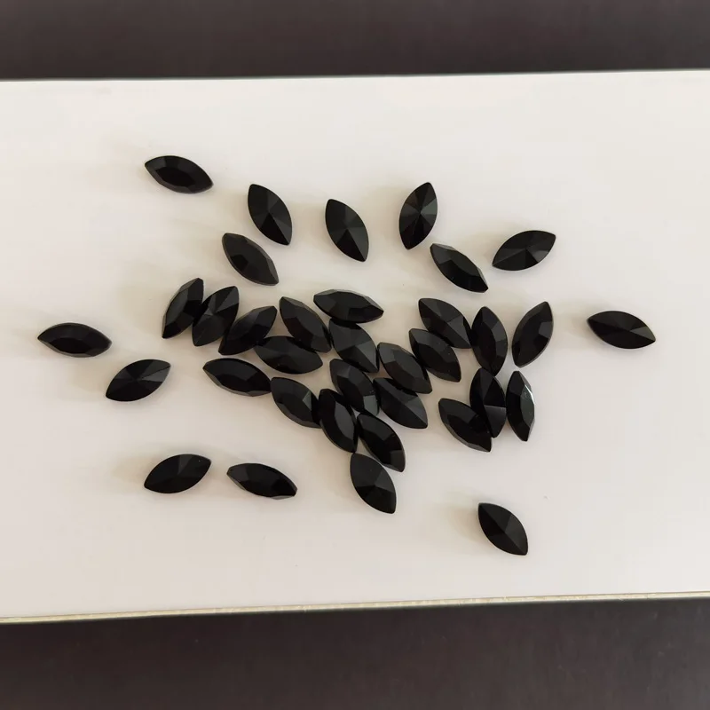 

CTPA3bI New Navette 10pcs Black Glass Rhinestones Strass Gems Horse Eyes Jet DIY Loose Jewelry Making Beads Stones